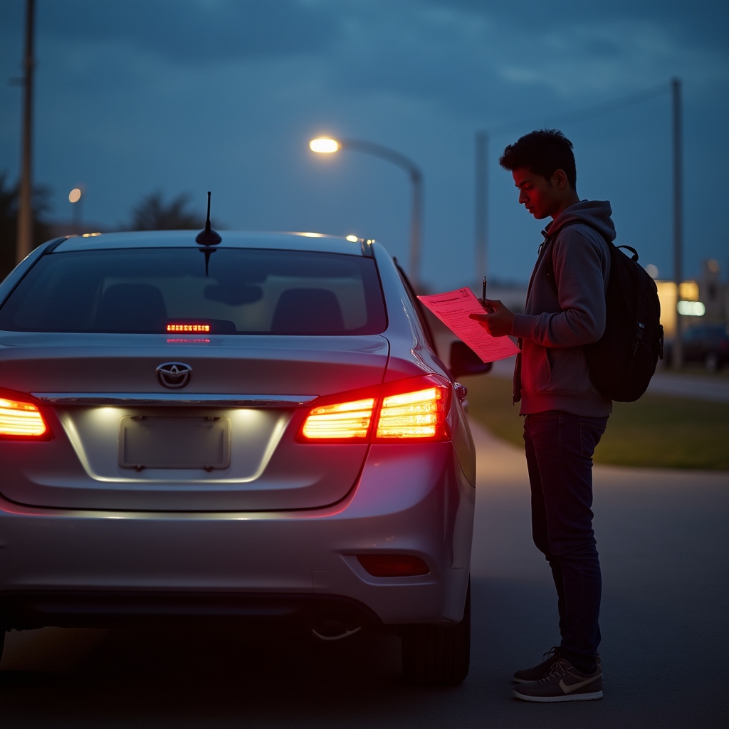 Auto wird für die TÜV-Hauptuntersuchung vorbereitet